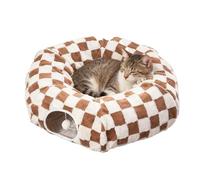 Cat Tunnel Bed - Cute Donut Pet Sleeping Nest, Detachable Washable Soft Foldable Cave Resting House | Suitable For Kitten Puppy Small Animal Dog Indoor Bedroom Living Room Balcony Apartment