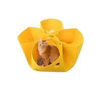 Cat Tunnel Bed, Felt Cat Donut Tunnel Nest, 13.78x13.78x1.97 Inches Deformable Hideaway Interactive Enrichment Toys, Detachable Kitten Playground for Puppies, Kittens