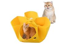 Cat Tunnel Bed, Felt Cat Donut Tunnel Nest, Deformable Hideaway, Interactive Enrichment Toys, Soft Cozy Play Space For Pet Sleep and Exploration, 13.78x13.78x1.97 Inches