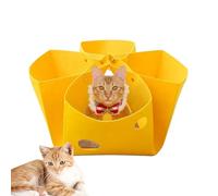 Cat Tunnel Bed, Felt Donut Nest, Deformable Hideaway, 13.78x13.78x1.97 Inches, Interactive EnricSoft and pet-friendly felt material: ent Toy, Detachable Design, Cozy Playground for Kittens and Puppies