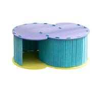 Cat Tunnel Bed for Cats, Foldable Felt Cat Hideout Nest with Large Space for Indoor Play, Cat Toy- Azul
