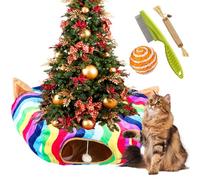 Cat Tunnel Bed Under Christmas Tree, Cat Tunnel Christmas Tree Skirt, Cat Christmas Tree Tunnel, Cat Tunnel for Christmas Tree, Christmas Cat Tunnel Tree Skirt for Cat Dogs (Rainbow)