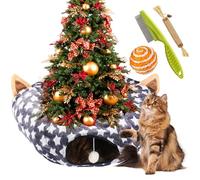 Cat Tunnel Bed Under Christmas Tree, Cat Tunnel Christmas Tree Skirt, Cat Christmas Tree Tunnel, Cat Tunnel for Christmas Tree, Christmas Cat Tunnel Tree Skirt for Cat Dogs (Star)
