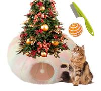Cat Tunnel Bed Under Christmas Tree, Cat Tunnel Christmas Tree Skirt, Cat Christmas Tree Tunnel, Cat Tunnel for Christmas Tree, Christmas Cat Tunnel Tree Skirt for Cat Dogs (Colorful)