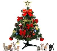 Cat Tunnel Christmas Tree Skirt,Foldable Multi Functional Cat Tunnel for Under Christmas Tree,Cat Play Tunnel with Washable Soft Plush Mat,Indoor Cat Cave for Small Medium Large Cat,Puppy,Rabbit
