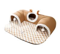 Cat Tunnel, Pet Tube, Animal Shelter, Warm Sponge Tent, Interior Outdoor Nest, Esquina Space Saver, Lomi Brown Elk, Gray Bear, 21,65 x 15,75 Pulgadas, para Home Playhouse, Wall