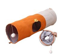 Cat Tunnel - Plegable Play Tunnel con colgante de bola de , Scratch Resistant Design | Mental Enrichment and Ejercise Tent for Cats Kitten Training, Living Room Activity, Interactive Pet Play