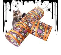 Cat Tunnel Toy | Plegable poliéster Pet Play Tube | Interactive Halloween for Cats Kittens Rabbit Ferrets Hamsters Puppies | for Indoor Activity Space Home Playtime Training