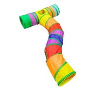 Cat Tunnel with Ball | Polyester, 145x80x25cm, 369g | Large Rainbow Play Tunnel For Indoor Exercise | Interactive Holes For Kittens, Puppies & Rabbits