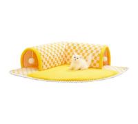 Cat Tunnel with Bed - Cotton Velvet Arctic Velvet Sponge 60x60x22cm | Peekaboo Cat Cave Play Tunnel | Non Slip Bottom Pet Bed For Kitten Bunny Sleeping Napping Resting Playing At Home