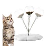 Cat Turntable Toy, Detachable Leaking Ball with Spring Rod, Interactive Food Dispenser, Treat Puzzle, Funny Indoor Cat Feeder, For Play & Mental Stimulation