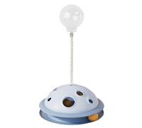 Cat Turntable Toy - Interactive Cat Toy with Ball | Cat Ball Track Toy | Interactive Dog Toy Slow Feeder | selff Entertainment Food Leak Ball with Spring Rod For Kitten Playing