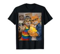 Cat Two Moms Life Selfie Día de la Madre Queer Mom Pride Camiseta