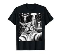 Cat UFO Invasion | Divertido Meme de Gato Retro con Forma de Gato alienígena Camiseta gráfica económica