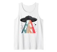 Cat UFO LOL Bye Alien Abduction Flying Cats UFO Galaxy Retro Camiseta sin Mangas