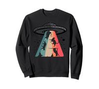Cat UFO LOL Bye Alien Abduction Flying Cats UFO Galaxy Retro Sudadera