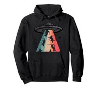 Cat UFO LOL Bye Alien Abduction Flying Cats UFO Galaxy Retro Sudadera con Capucha