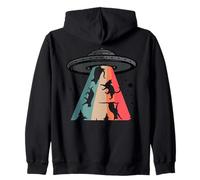 Cat UFO LOL Bye Alien Abduction Flying Cats UFO Galaxy Retro Sudadera con Capucha