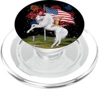 Cat Unicorn 4th of July Patriotic American Flag Fireworks PopSockets PopGrip para MagSafe