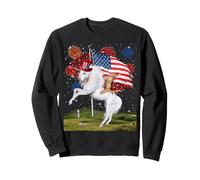 Cat Unicorn 4th of July Patriotic American Flag Fireworks Sudadera