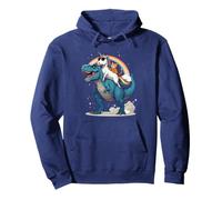 Cat Unicorn Riding T-Rex Dinosaur Rainbow Cute Funny Sudadera con Capucha