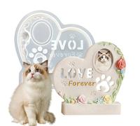 Cat Urn Resin Mold - Hollow Pet Tombstone | Memorial Casting Keepsake with Lid, Silicone Vessel Maker for Mantel, Fireplace Decoration for Shelf, Bookcase Ornament for Home