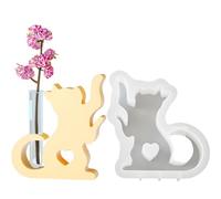 Cat Vase Propagation Station Mold, Cute Kitten Resin Molds for Plant Propagation, Silicone Epoxy Hydroponic Flower Holder, Cat-Shaped Vase for Succulents, 6.93 Inches