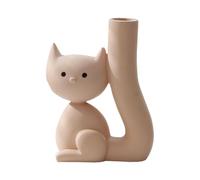 Cat Vase - Resin Flower Vase, Cartoon Cute Decor, 5.91x2.95x8.27 Inches Home Flower Arrangement | Creative Ornament Living Room Bedroom, Cute Table Display For Home
