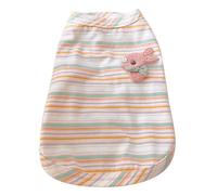 Cat Vest for Hair Shedding | Striped Summer Shirt for Cats | Breathable & Lightweight Pet Clothing/Home/Outings | Fashionable & Comfortable (Color Stripes S)