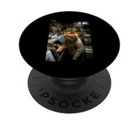 Cat Vinyl Records Música Vintage de los 80 PopSockets PopGrip Adhesivo