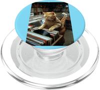 Cat Vinyl Records Música Vintage de los 80 PopSockets PopGrip para MagSafe
