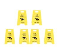 Cat Vomit Precaution Sign, Obvio 6pcs Gats Vomita Firma de Advertencia para Interiores (Yellow)