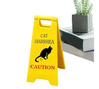 Cat Vomit Sign, 3D Printed Funny Caution Sign, Novelty Black Cats, Humor Desk Decoration, Cute Gag 4,72 x 2,36 x 4,72 pulgadas for Home, Classroom, Bathroom, or Decor