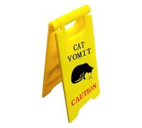 Cat Vomit Sign, Novelty Desk Decoration, 3D Printed Warning Vomit Caution Sign, Pet Safety Warning Sign, Cute Gag Black Cat Sign For Home, Classroom, Bathroom Decor