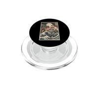 Cat vs T-Rex Japonés Gran Ola Japón Manga Arte PopSockets PopGrip para MagSafe