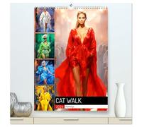 Cat Walk. Paintings (hochwertiger Premium Wandkalender 2026 DIN A2 hoch), Kunstdruck in Hochglanz: In stilvollen Kreationen auf dem Laufsteg