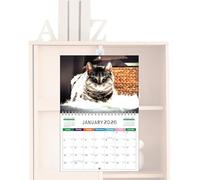 Cat Wall Calendar, 2026 Monthly Planner Organizer, 12-Month Thick Paper Schedule, 11.22 X 8.46 X 0.31in Adorable Cat Design, Easy-To-Write Planning Space, Ideal for Desk Bedroom Kitchen Workplace Home
