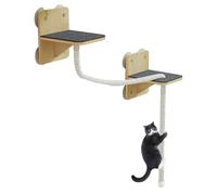 Cat Wall Shelves, Estable Climbing Perch Set for Indoor Outdoor Cats, Natural Wood Cat Tree with Scratching Post, Window Tower and Wall Steps for Home Play Activity Space