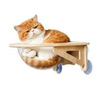 Cat Wall Shelves - Wall Mounted Pet Perches | 40x40x15cm Acrylic Wood Bubble Cat Cave with Suction Cups Indoor Home Apartment Living Room Kitchen Corner Furniture For Cats