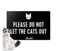Cat Wall Sign Decor, Wooden Do Not Let Cat Out, No Punching Warning, Home Apartment Workplace Cafe Living Room Bedroom Gallery Use Door Wall Decoration Safety Notice