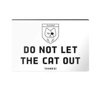 Cat Wall Sign Decor, Wooden Do Not Let Cat Out, No Punching Warning, Home Apartment Workplace Cafe Living Room Bedroom Gallery Use Door Wall Decoration Safety Notice