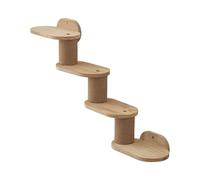 Cat Wall - Wooden Climbing Ladder Scratcher Tower Playground Station Stairs Floating Bookshelf | Wall Mounted Cat Shelves For Indoor Ceiling Scratching Climber
