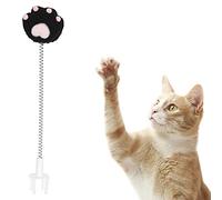 Cat Wand Cat Teaser Pet elástica Spring Toy Metal Wable de metal Cats Funny Stick con pelotes de peluche Pink Interactive Teaser Toy para gatitos de gatos interiores (Les griffes du chat noir)