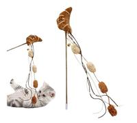Cat Wand - Cat Toy Wand - Food Theme Cats Teaser With Bell, Interactive Plush Catcher Toy With Bell, Reaction Training And Ejercise Tool For Kittens And Adult Cats Of All Breeds, Entertainment