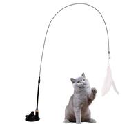 Cat Wand - Cat Wand Toys for Indoor Cats, | Feather Toy, Toys, Suction Cup Teaser Interactive with Detachable Feather, Funny Exercise for Cats, Indoor