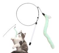 Cat Wand Toy - Teasing Stick with Bells, Interactive Play Pole | Fun Indoor Activity for Cats, Stimulates Hunting Instincts and Keeps Pets Entertained During Daily Routine 31,5 x 0,59 x 0,59 pulgadas