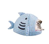 Cat Warming Bed - Shark Shape Puppy House | Semi-Enclosed Cat Nest,for Pet Parents Cold Weather Indoor Living Room Bedroom Recovery Period Nighttime Sleeping Rescue Shelter