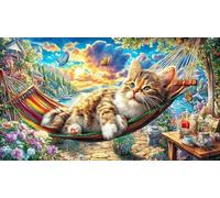 Cat-Watching-Birds-Through-Window-in-Winter Puzzle Adultos 1000 Piezas Papel Reciclado Juego Familiar Desafiante para Adultos y niños de 12 años 38x52/1000pcs