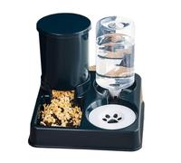 Cat Water and Food Dispenser, Portable Cat Water and Food Dispenser, 2 In 1 Non-Slip Pet Bowl, Detachable Automatic Feeders for Cats, Dogs, Bunnies, Leak-Proof, Easy to Clean, Convenient Food
