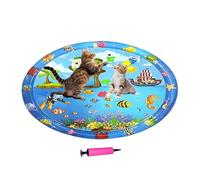 Cat Water Bed - Cat Water Play Mat | 100x100cm Inflatable Water Pad For Cats | 1x Inflatable Pet Ice Pad with Pump, Anti-Scratch Non-Slip Tray Scratcher Toy For Kitten Puppy Indoor Outdoor